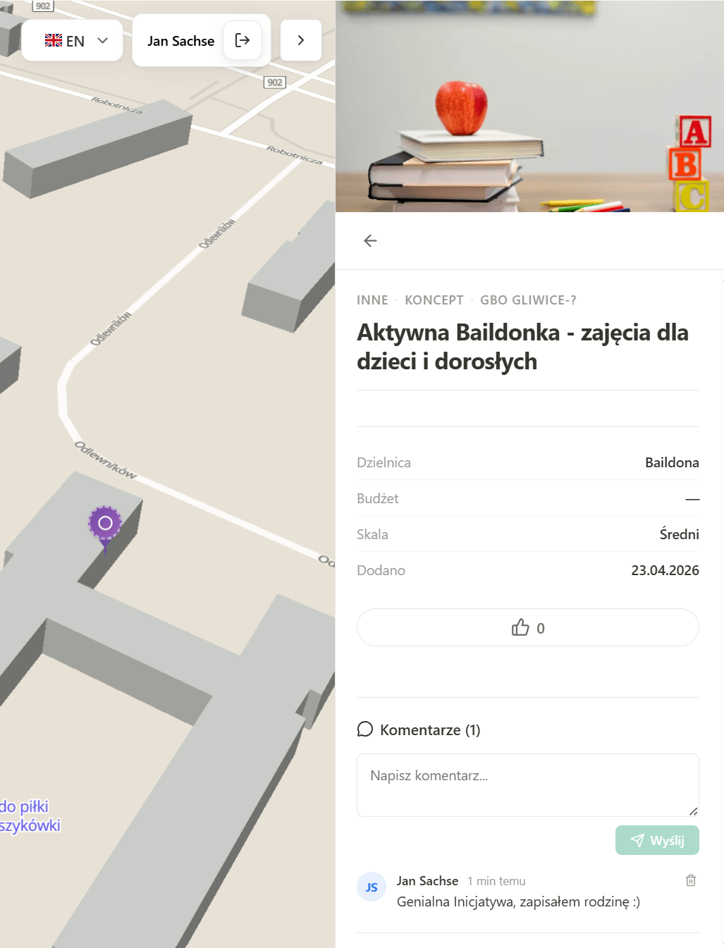 Metropolia GZM — głosowanie obywatelskie na mapie 3D — fig 9