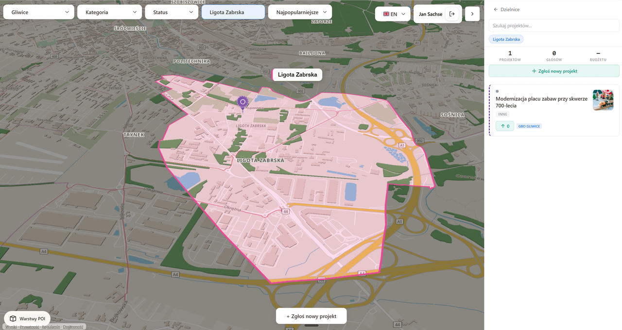 Metropolia GZM — głosowanie obywatelskie na mapie 3D — fig 7